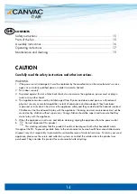 Preview for 14 page of Canvac Q Air CLF5520S User Manual