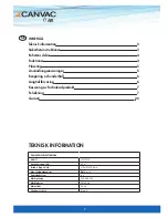 Preview for 2 page of CANVAC CLF1301V User Manual