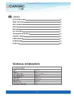 Preview for 8 page of CANVAC CLF1301V User Manual