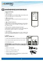 Предварительный просмотр 4 страницы CANVAC Q AIR CPF4360S User Manual