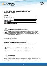 Preview for 2 page of CANVAC Q HEAT T Series User Manual