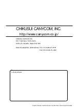 Preview for 2 page of CanyCom Masao CMX1402 Operator'S Manual