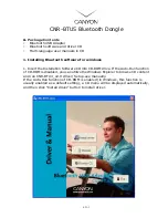 Canyon CNR-BTU5 User Manual preview