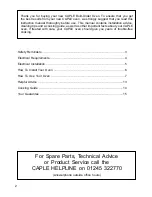 Preview for 2 page of Caple C 205 F Instruction Manual