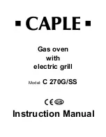 Preview for 1 page of Caple C 270G Instruction Manual