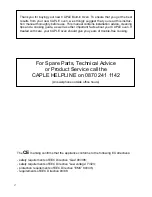 Preview for 2 page of Caple C 270G Instruction Manual