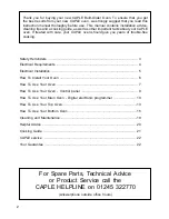 Preview for 2 page of Caple C 305 F/SS Instruction Manual