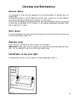 Preview for 19 page of Caple C 305 F/SS Instruction Manual