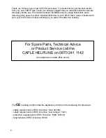 Preview for 2 page of Caple C 5210 Instruction Manual