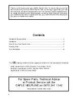 Preview for 2 page of Caple C 611 E/GRN Instruction Manual