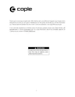 Preview for 2 page of Caple C2216SS Instruction Manual