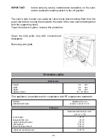 Preview for 22 page of Caple C3240SS Installation And Operating Instructions Manual