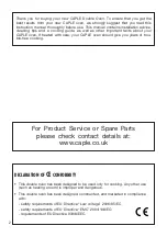 Preview for 2 page of Caple C3400 Instruction Manual