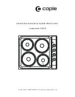 Preview for 1 page of Caple C603E Instruction Manual