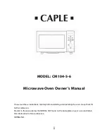 Preview for 1 page of Caple CM104 Owner'S Manual