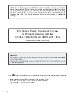 Preview for 2 page of Caple CR 9220 Instruction Manual