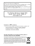 Preview for 2 page of Caple CR 9227 Instruction Manual