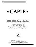 Preview for 1 page of Caple CR1001SS Instruction Manual