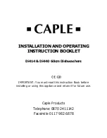 Caple Di414 Installation And Operating Instruction Booklet preview