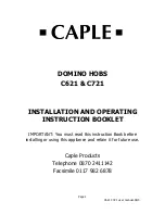 Caple DOMINO C621 Installation And Operating Instruction Booklet preview