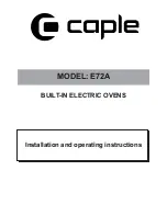 Caple E72A Installation And Operating Instructions Manual preview