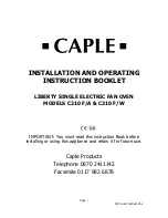 Caple LIBERTY C210 F/A Installation And Operating Instruction Booklet preview