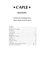 Предварительный просмотр 1 страницы Caple Ri551 Operation Instructions Manual