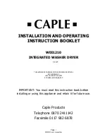Caple WDI1210 Installation And Operating Instruction Booklet preview