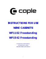 Preview for 1 page of Caple WF1102 Instructions For Use Manual