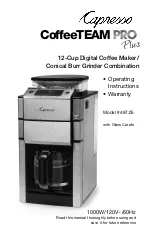 Предварительный просмотр 1 страницы Capresso CoffeeTEAM PRO Plus 487.05 Operating Instructions Manual