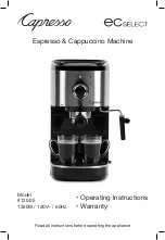 Предварительный просмотр 1 страницы Capresso EC Select 120.05 Operating Instructions, Warranty