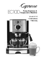 Capresso EC1OO 116 Instructions Manual предпросмотр