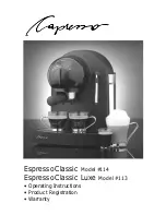 Capresso Espresso Classic 114 Operating Instructions Manual предпросмотр