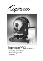 Capresso EspressoPRO 112 Operating Instructions Manual предпросмотр