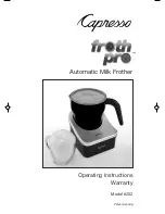 Предварительный просмотр 1 страницы Capresso froth PRO 202 Operating Instructions Manual