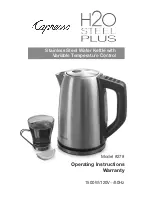 Capresso H20 Steel Plus 278 Operating Instructions Warranty & Service Manual preview