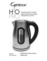 Capresso H2O PRO 275 Operating Instructions Manual предпросмотр