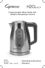 Предварительный просмотр 1 страницы Capresso H2O Select 274.05 Operating Instructions, Warranty