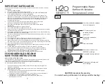 Предварительный просмотр 2 страницы Capresso H2O Select 274.05 Operating Instructions, Warranty