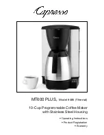 Capresso MG600 PLUS 484 Operating Instructions Manual предпросмотр