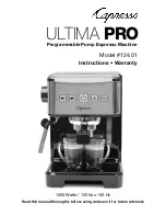 Предварительный просмотр 1 страницы Capresso ULTIMA PRO 124.01 Instruction Manual