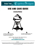 Preview for 1 page of Captiva Designs E02GR002 Use And Care Manual