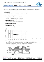 Preview for 1 page of CAPTOR vent-captor Series Installation And Adjustment Instructions