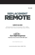 Предварительный просмотр 1 страницы Car Keys Express REPLACEMENT REMOTE User Manual