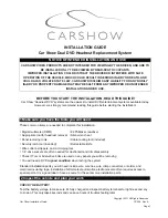 Car Show Dual DVD Headrest Replacement System Installation Manual preview