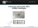 Preview for 1 page of Car Solutions CADILLAC ESCALADE TDL2 Manual