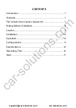 Preview for 2 page of Car Solutions CAR DVR Instruction Manual