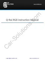 Предварительный просмотр 1 страницы Car Solutions q-roi Instruction Manual