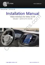 Car Solutions QHI-LVTX-XC90 Installation Manual preview