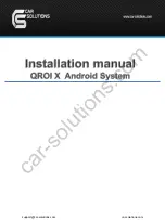 Preview for 1 page of Car Solutions QROI X Android System Installation Manual